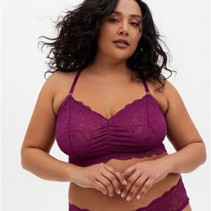 TORRID Unlined Lace Thin Strap Racerback Bralette SIZE 5 NWT